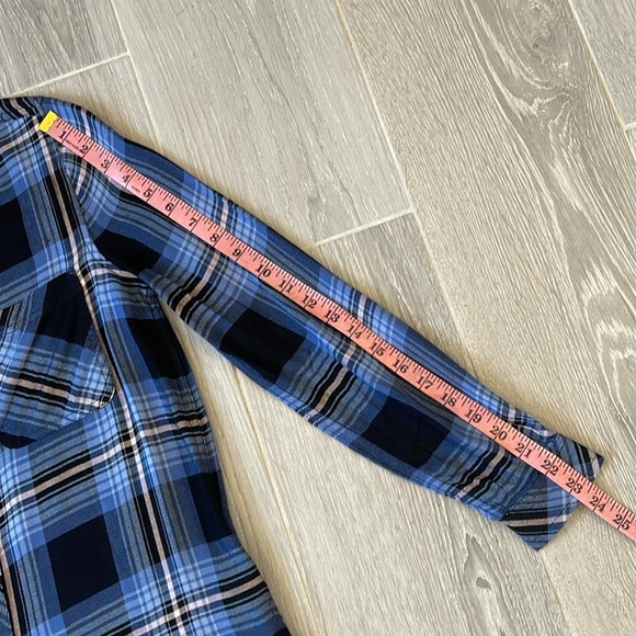 NWT Beach Lunch Lounge Sally Brushed Flannel Blue Shirt Size XS - Picture 8 of 10